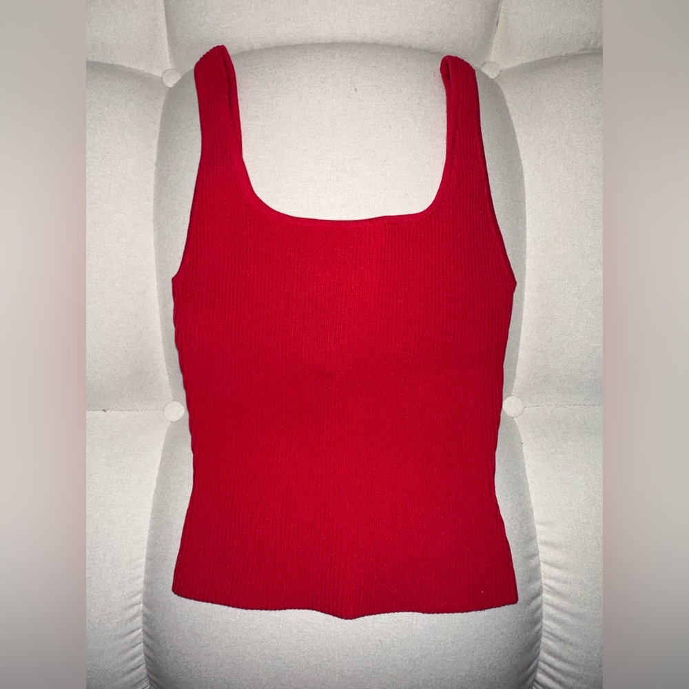 Babaton
Sculpt Knit Squareneck Cropped Tank Red XS